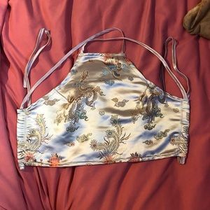 Dragon backless crop top